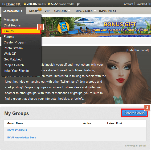How to Create an IMVU Group