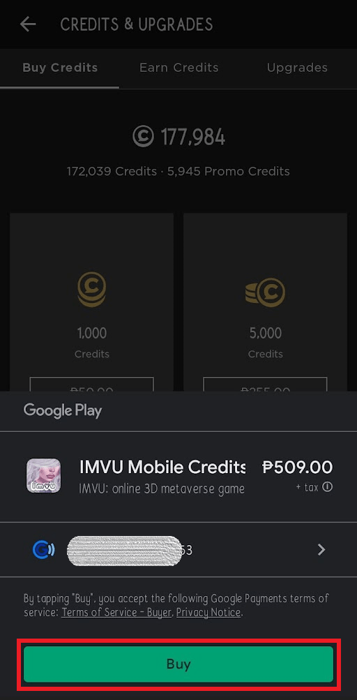 How to buy Credits on IMVU Mobile (Android)