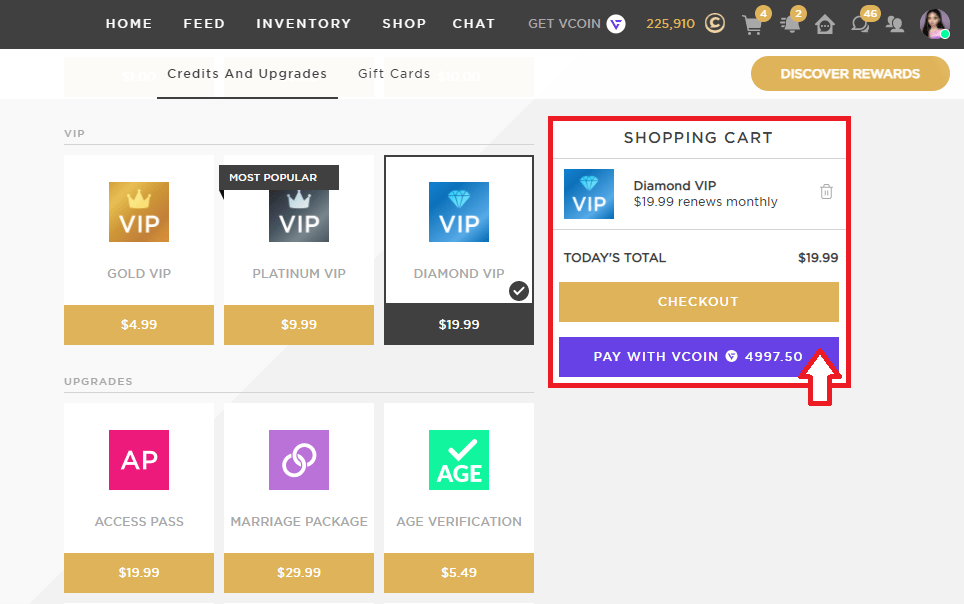 How to Purchase Tiered VIP using VCOIN
