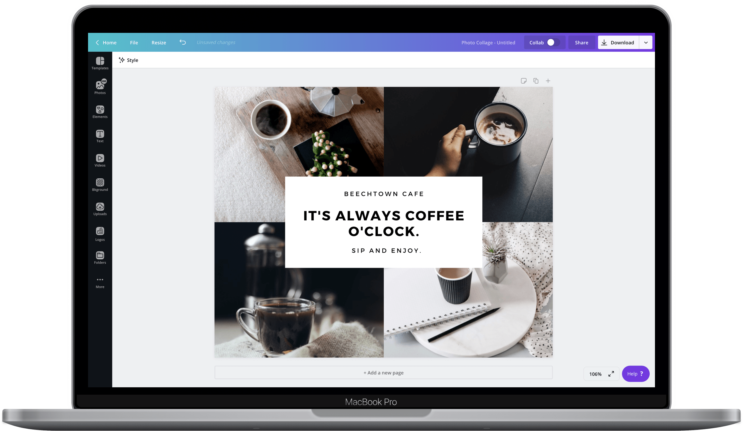 Easytoprint, customizable photo collages with Canva