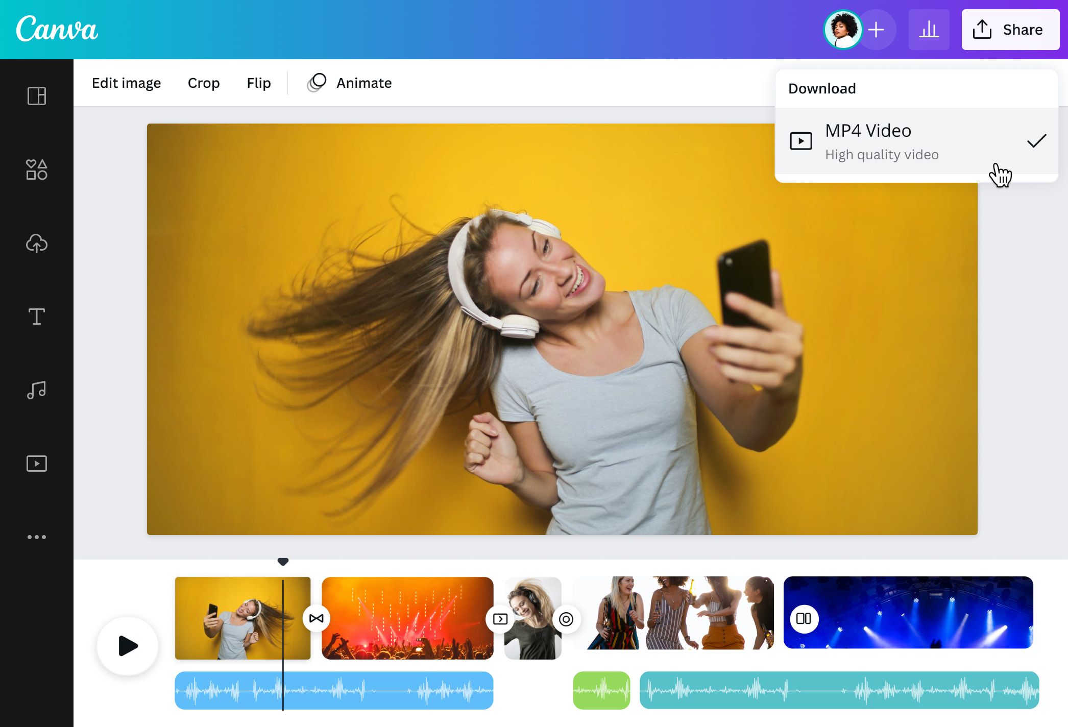 Beat Sync Auto Sync Audio and Video Online Canva