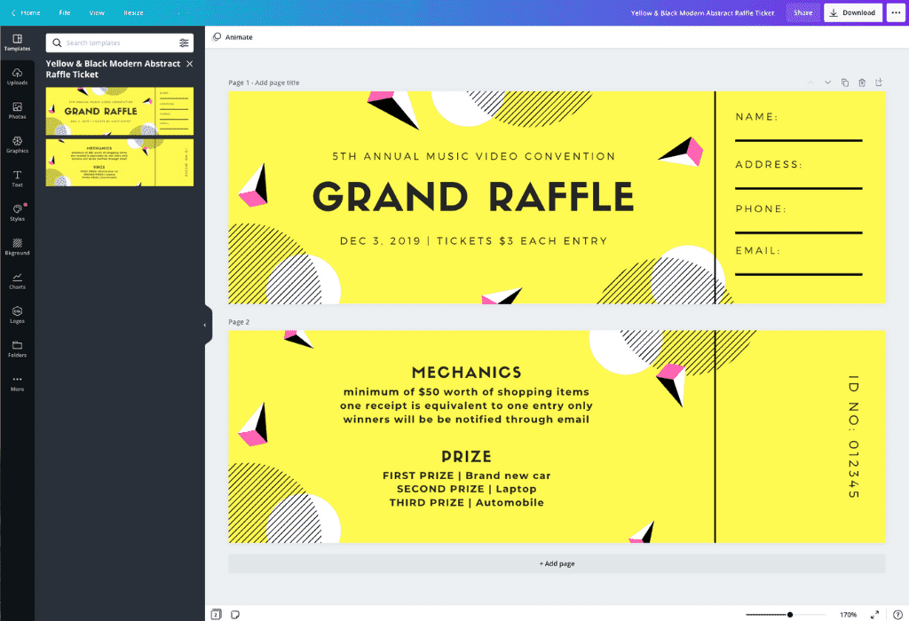 Free Raffle Ticket Maker Create Raffle Tickets Online Canva