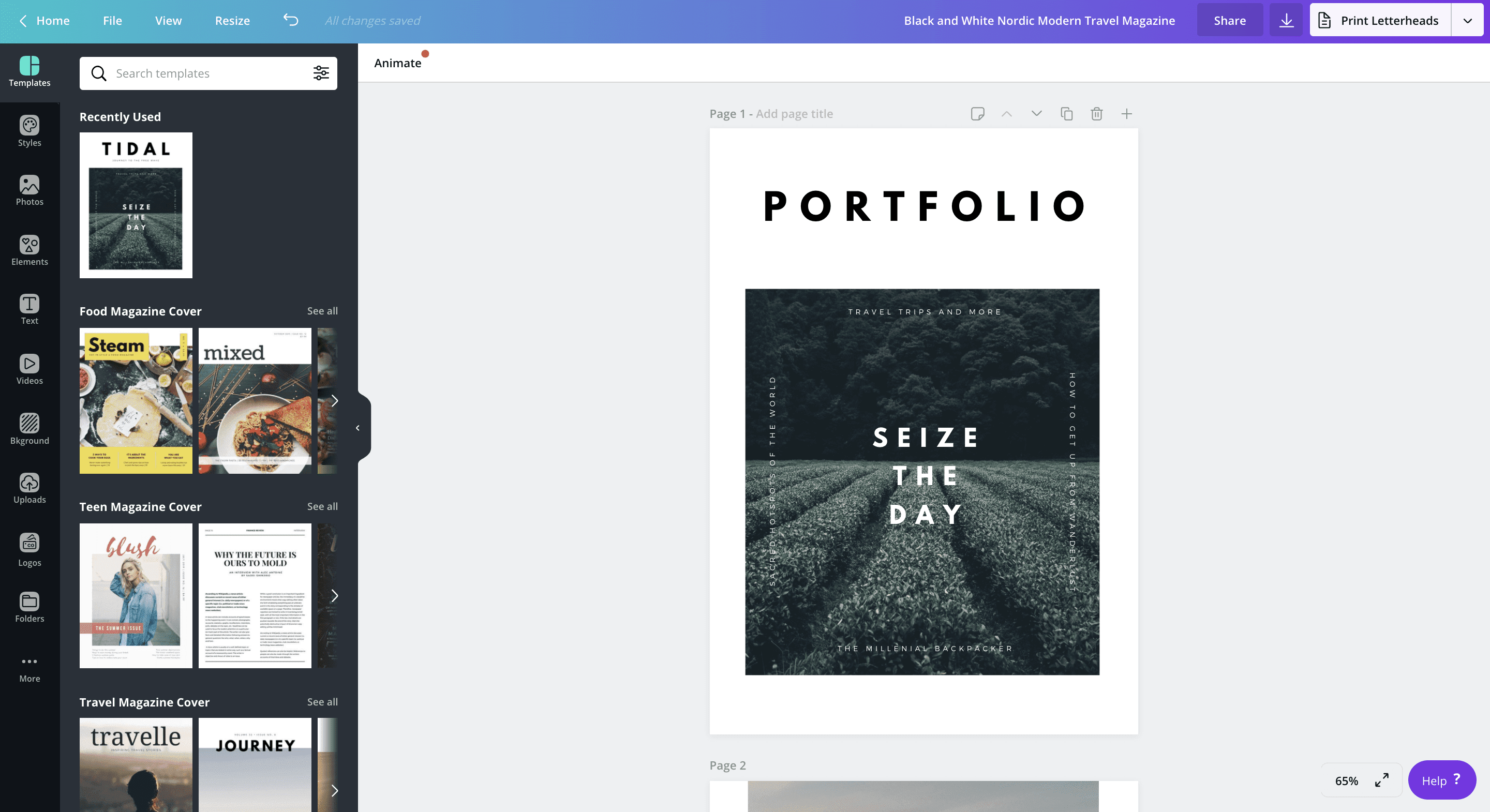 How to make a portfolio Canva