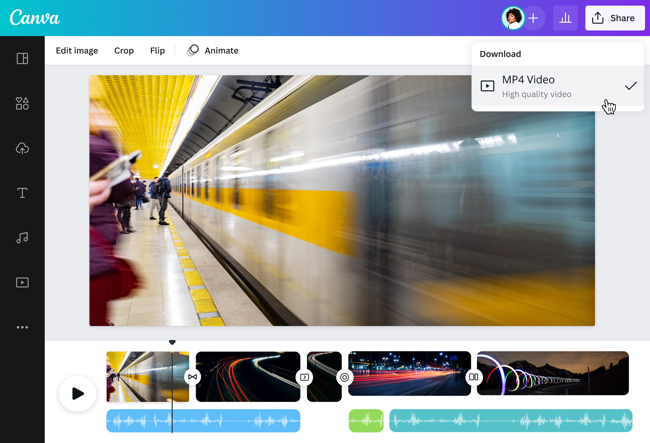 Accélérer une vidéo en ligne gratuitement Canva