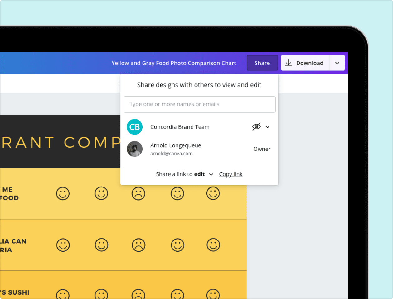 Desenhar tabela comparativa Canva