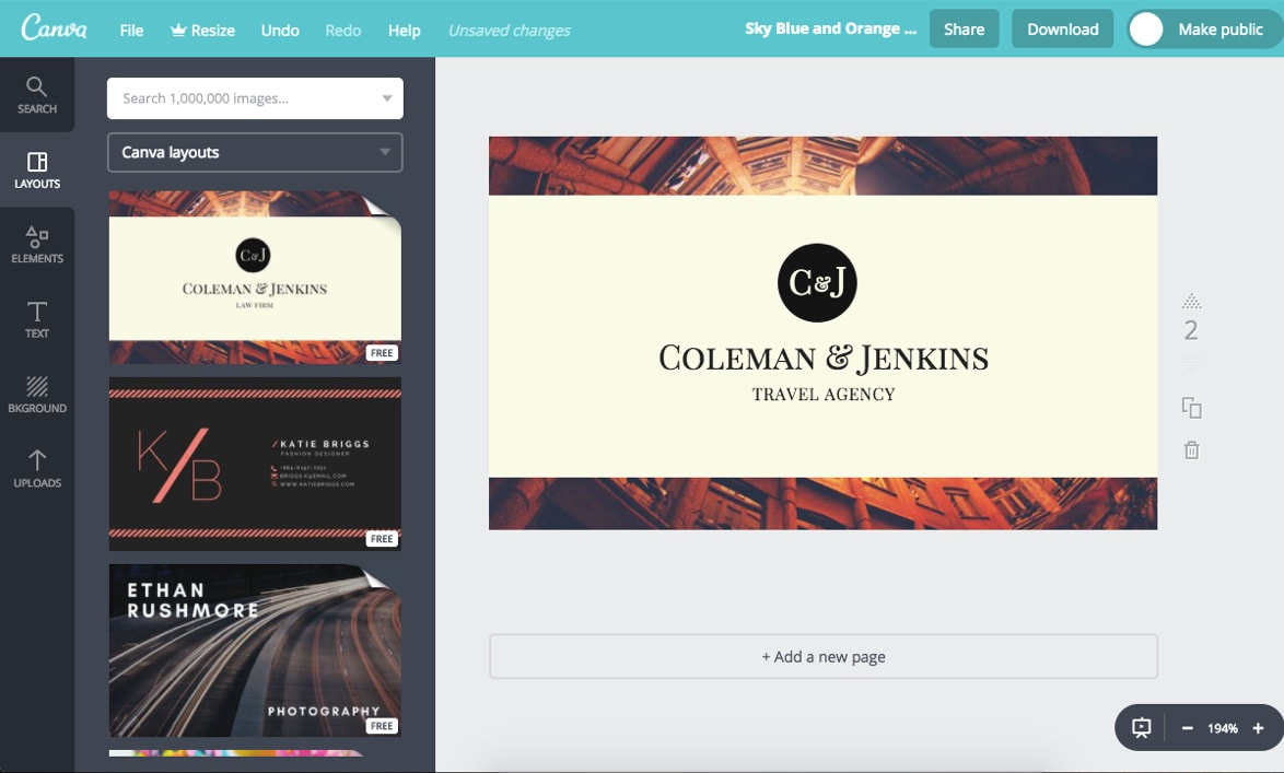 Customizable Travel Visting Card Designs (Free!) by Canva
