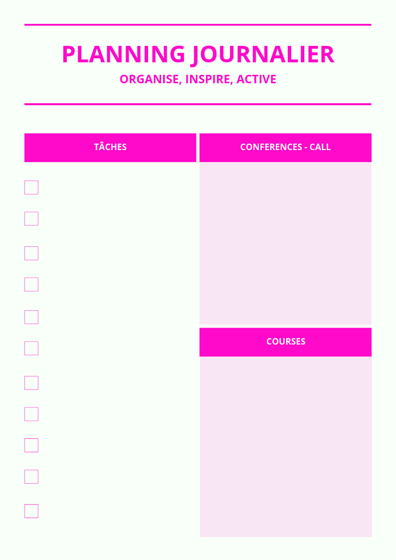 20 superbes modèles de planning gratuits à télécharger Canva