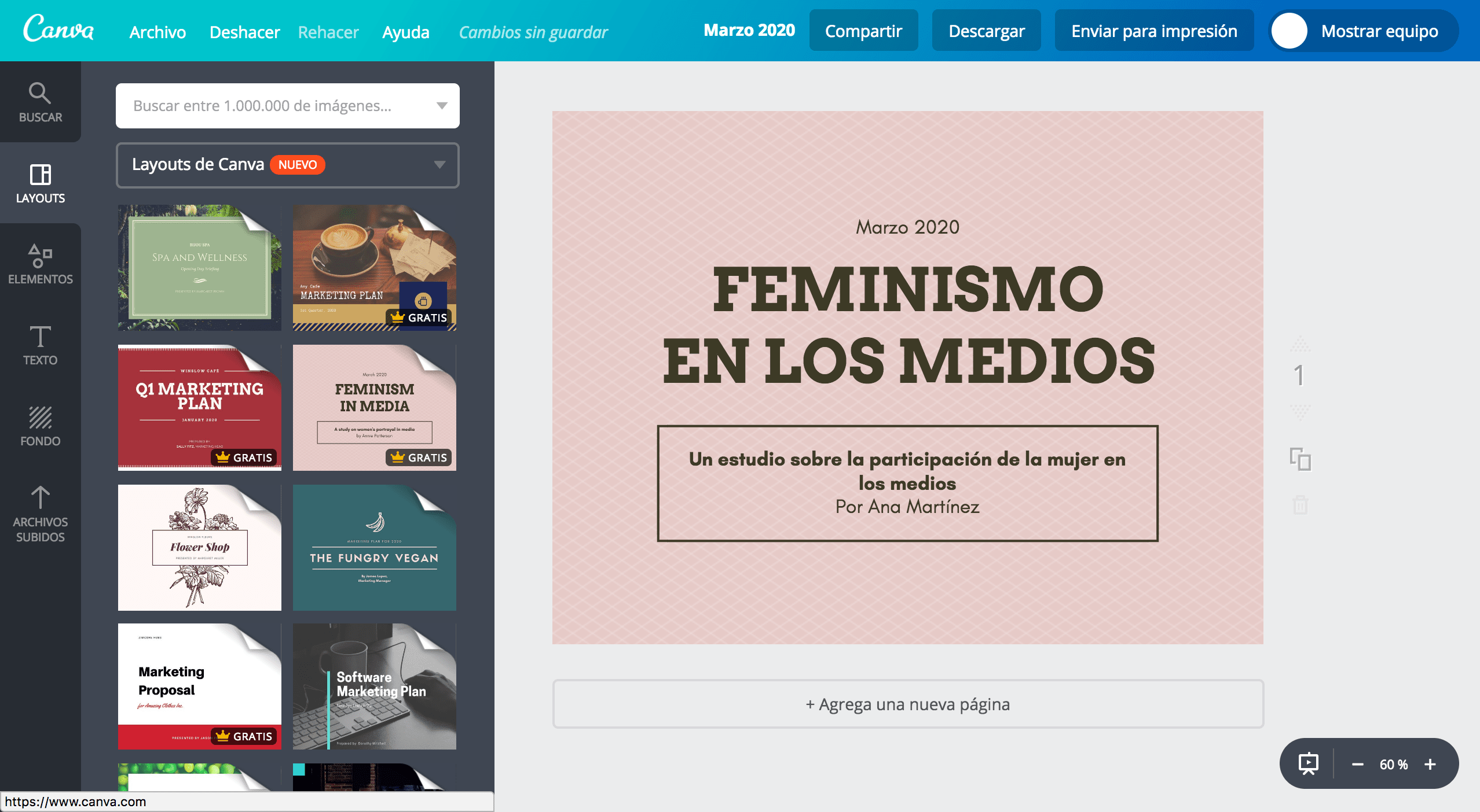 Diseña presentaciones de tesis online gratis Canva