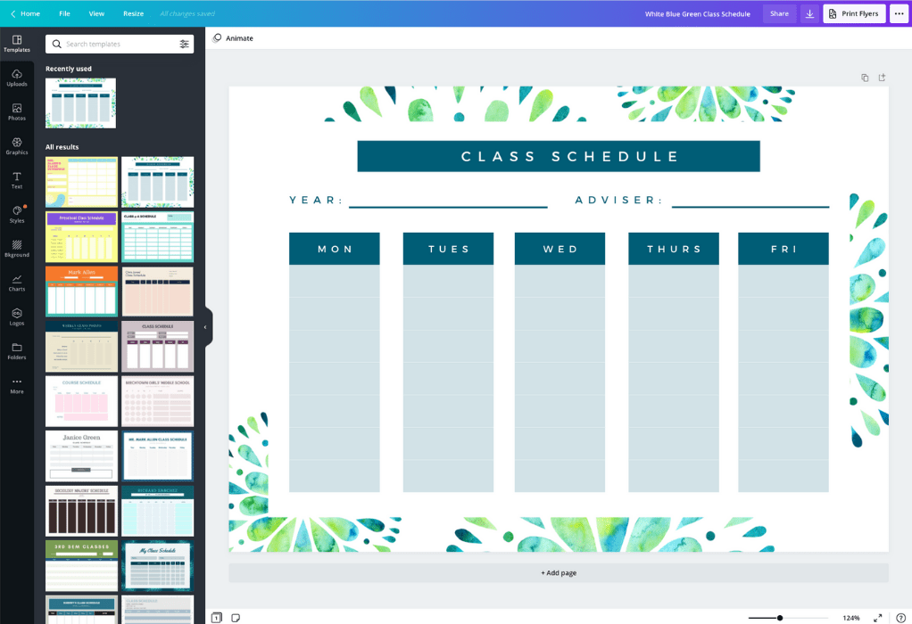 【時間割表テンプレート】無料テンプレートでおしゃれな時間割表を手作り Canva