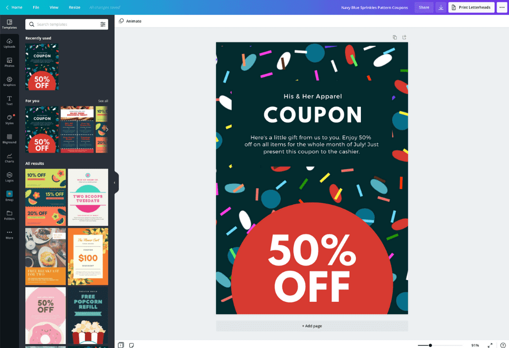 Criar Cupom De Desconto Online Canva