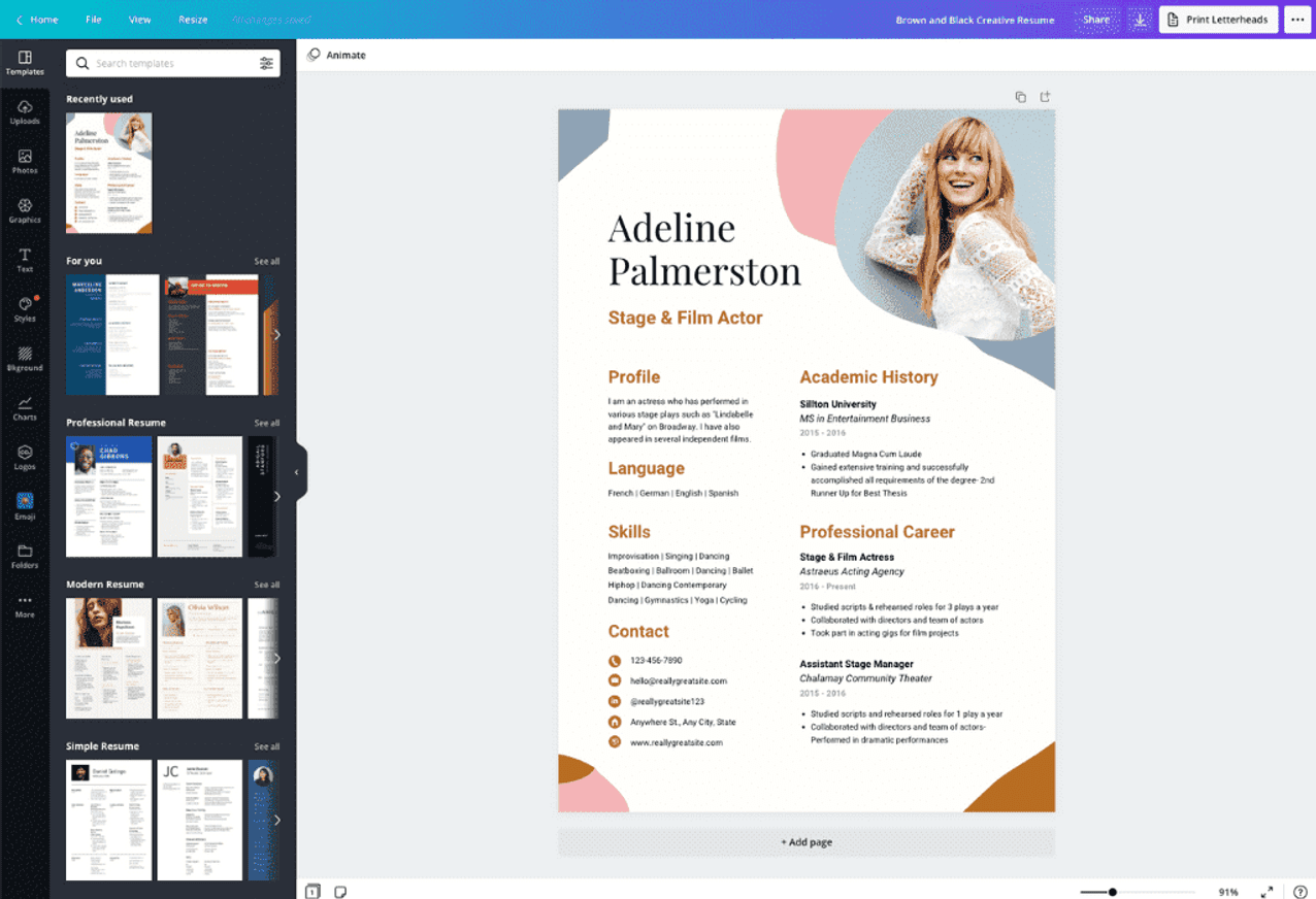 Download Canva Online Cv Editor PNG Sob's