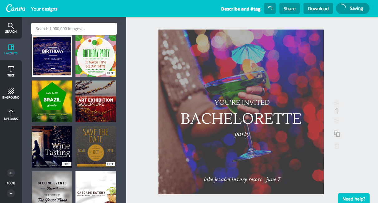 Invitationer til polterabend Canva