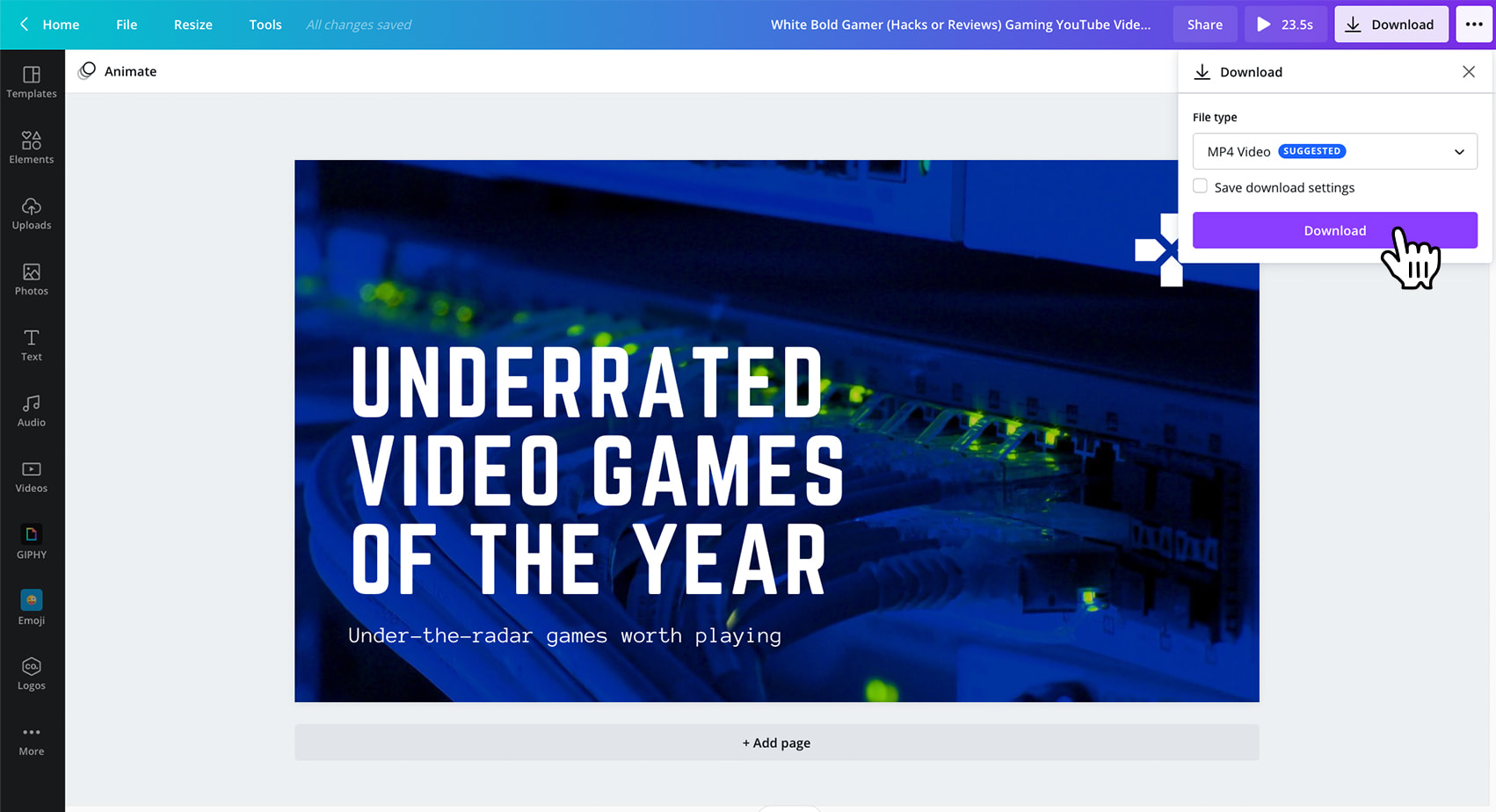 Erstelle coole Intros für deine GamingVideos Canva