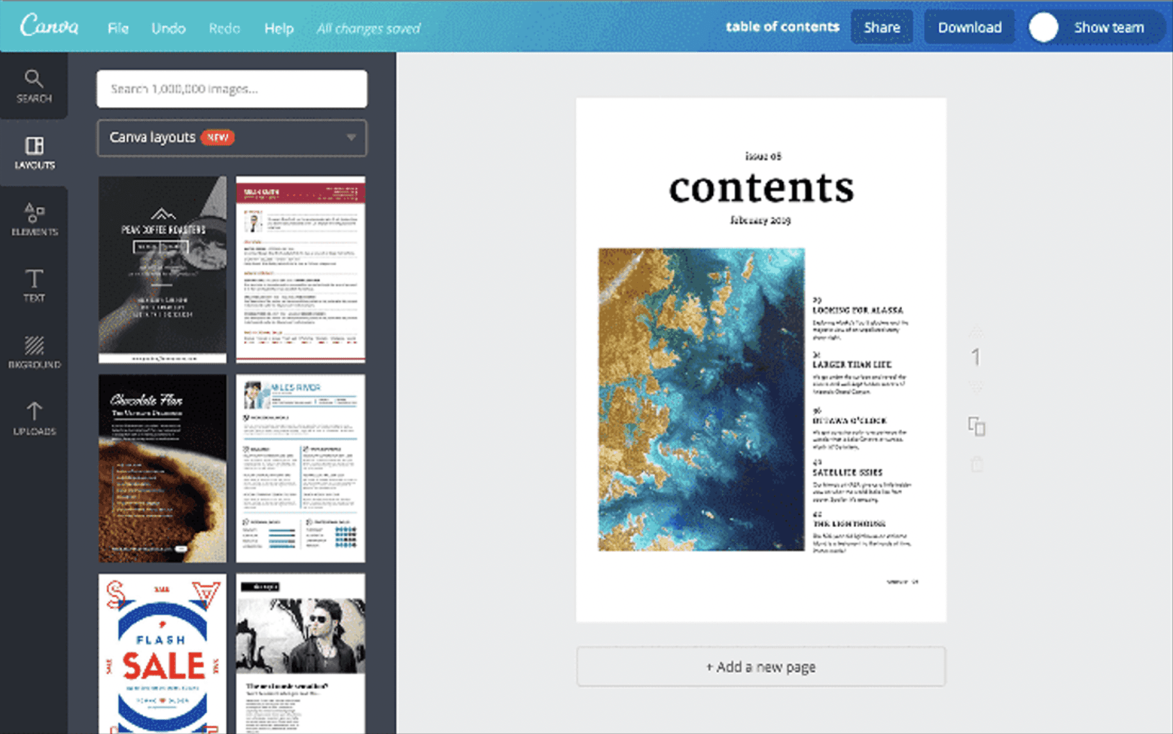 Creá tablas de contenido online con Canva