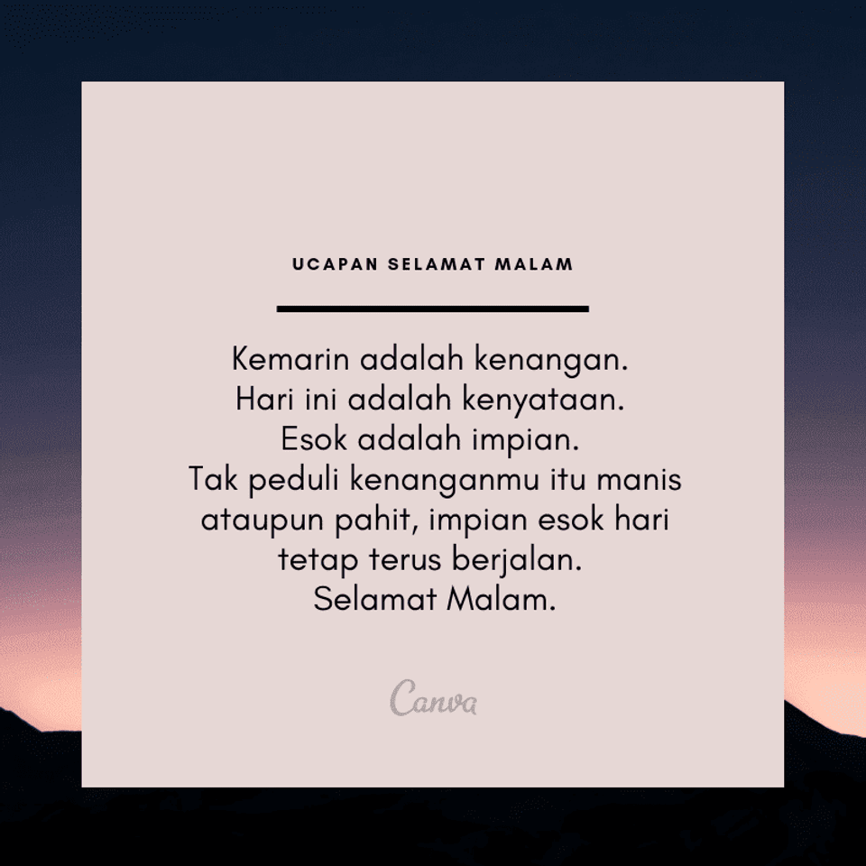 Kata Kata Ucapan Selamat Malam Terbaik | Dengan Gambar - Canva