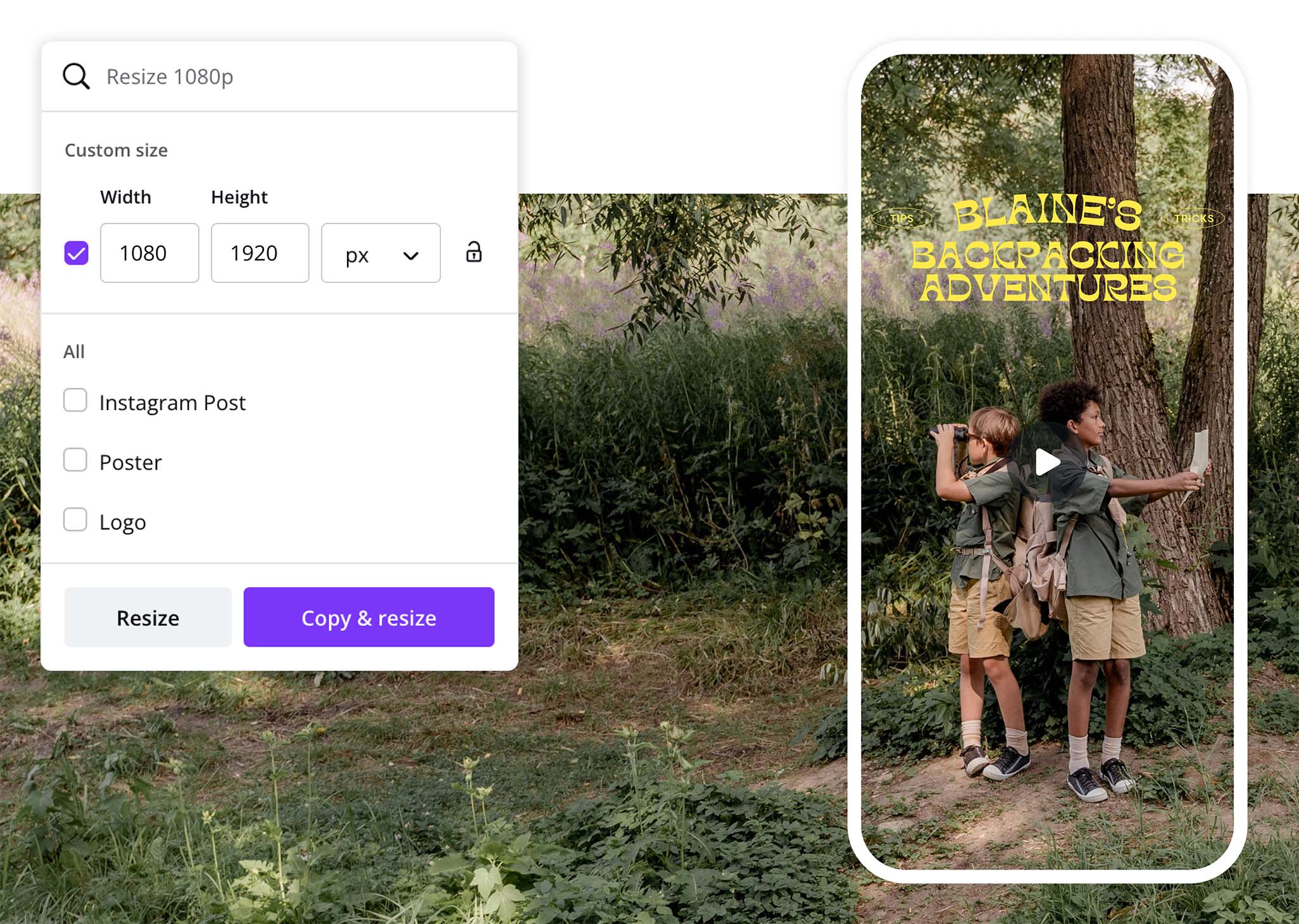 Video Resizer Oneclick Video Resize Online Canva