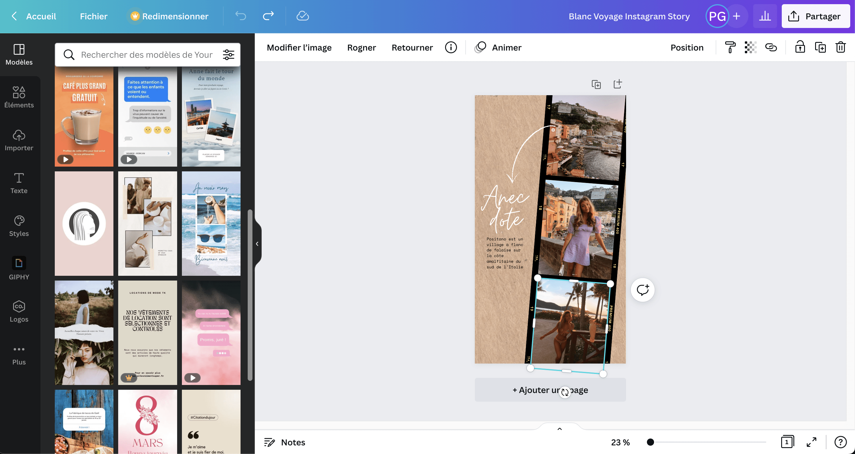 Story Instagram créateur facile & gratuit Canva