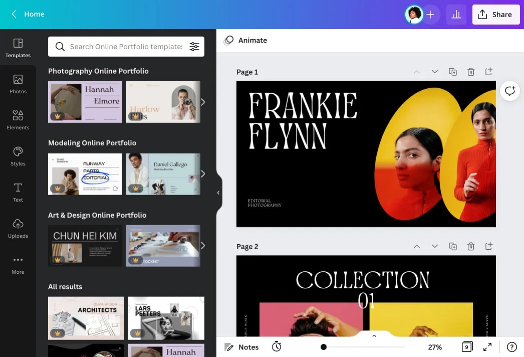 Trình tạo portfolio trực tuyến, miễn phí Tạo trang web portfolios Canva