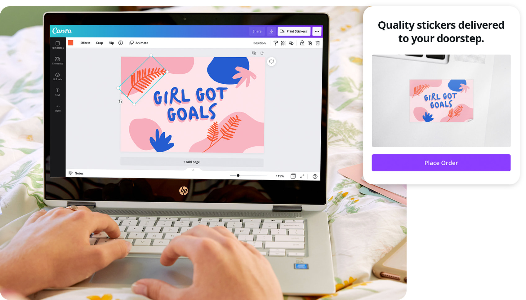 Crear stickers online gratis Canva
