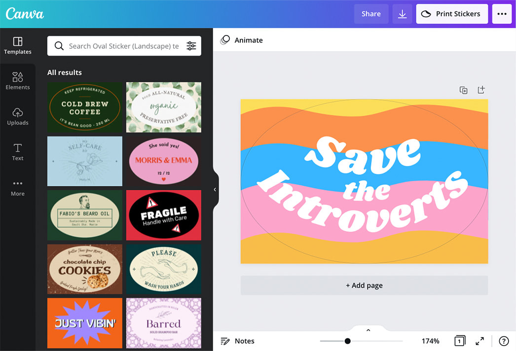 Criar adesivos online gratuitamente Canva