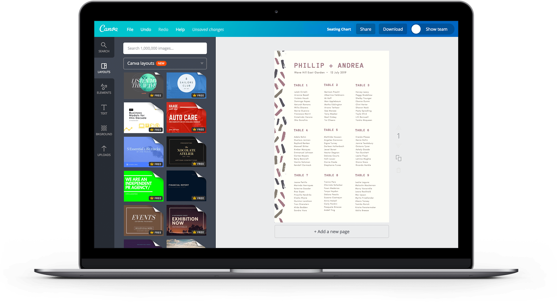 Seating Chart Template Free Collection