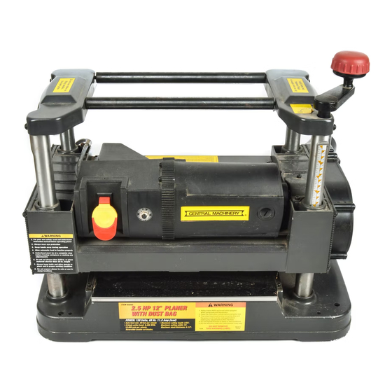 HARBOR FREIGHT TOOLS 95082 PLANER SET UP AND OPERATING INSTRUCTIONS