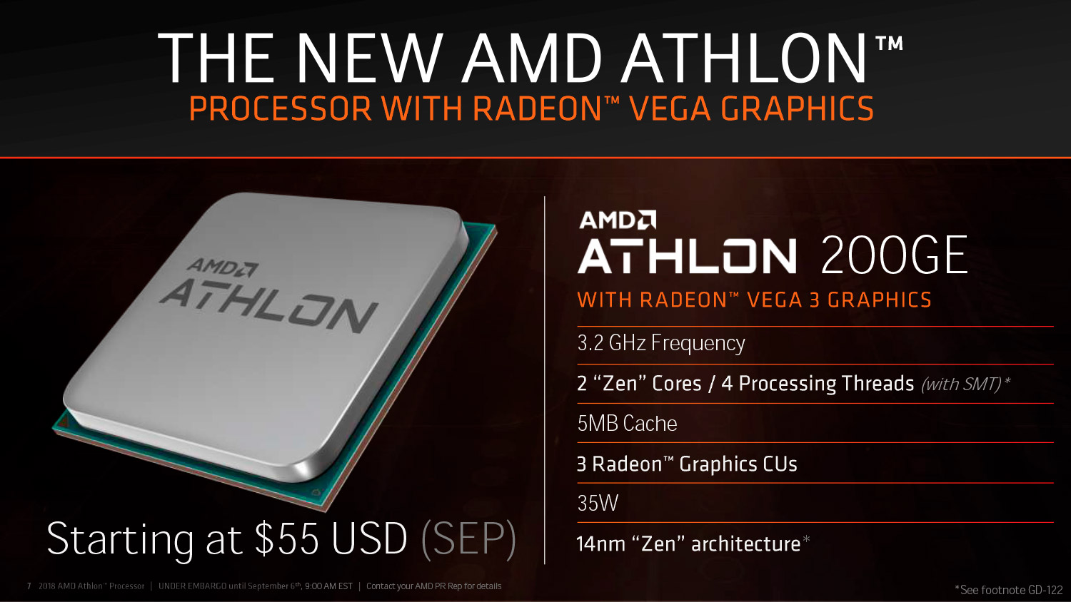 AMD anuncia el Athlon 200GE, con gráfica integrada Vega y