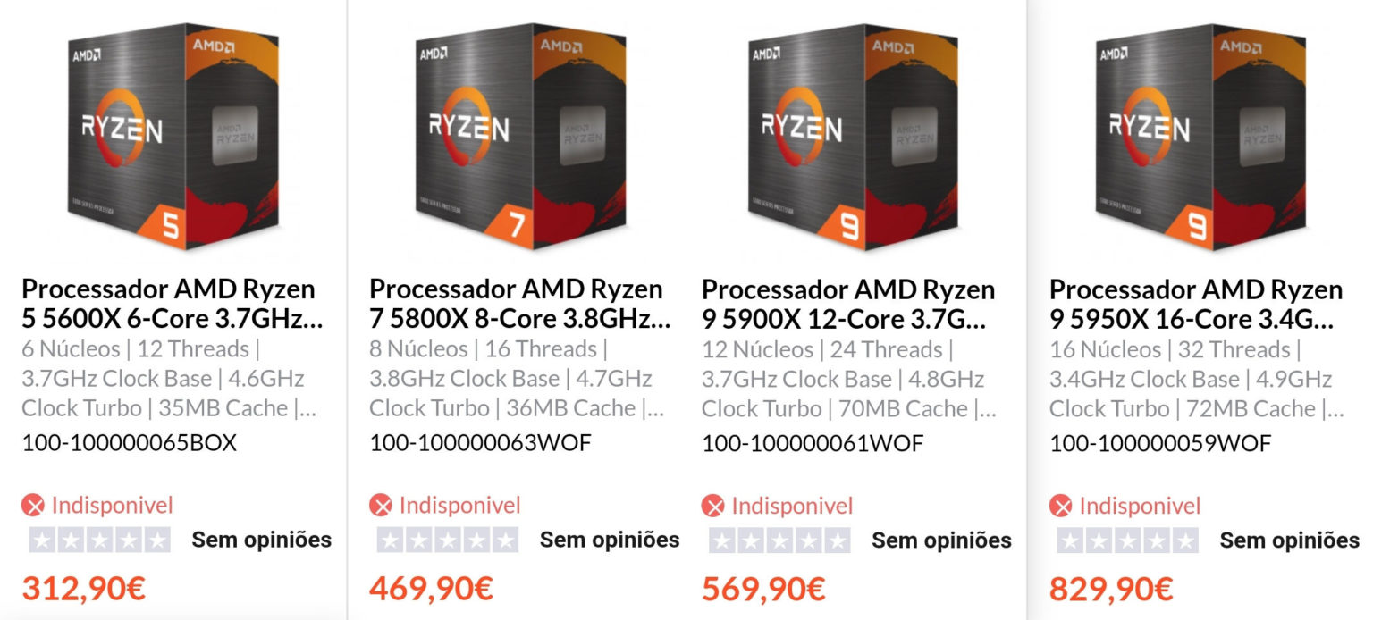 Empiezan a aparecer precios para los Ryzen 5000 en euros