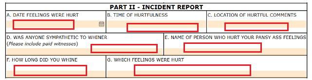 Hurt Feelings Report: Download the Fillable & Printable PDF Template