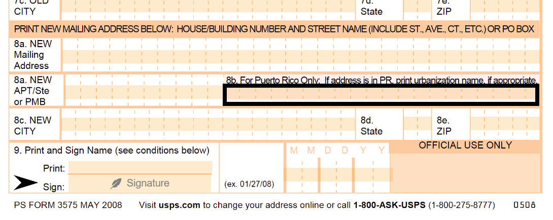 PS Form 3575: Fillable & Printable USPS Change of Address Form