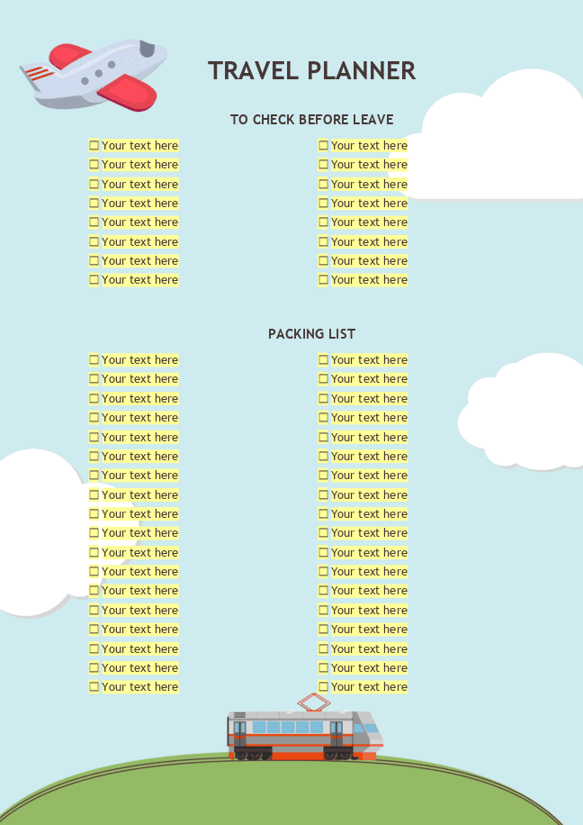 Travel Planner Templates ONLYOFFICE