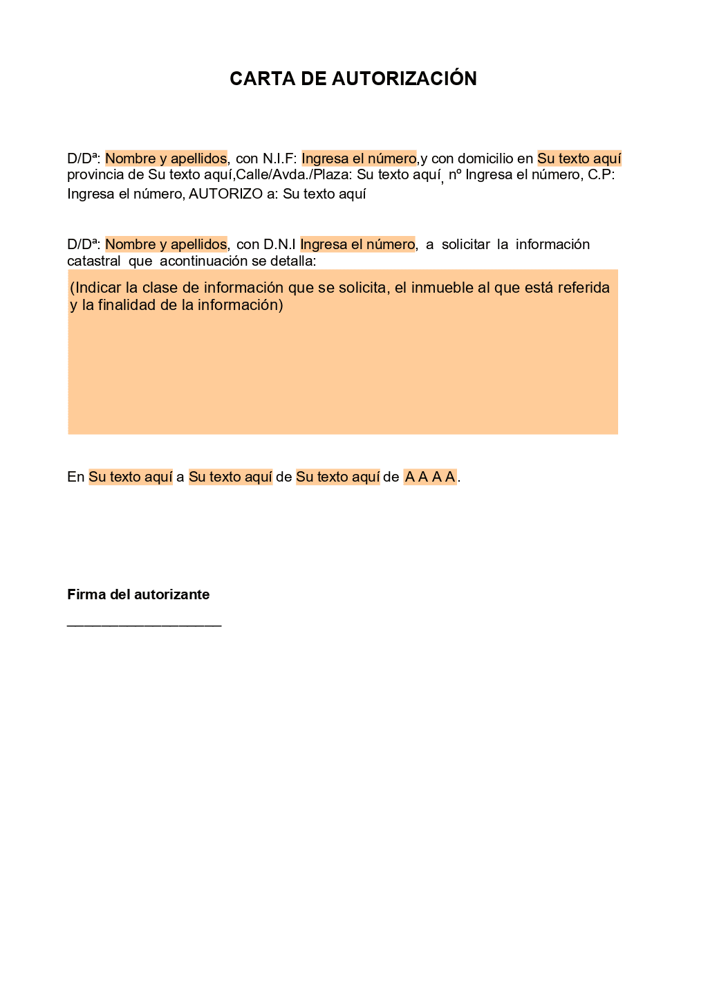 Modelo de autorización a otra persona ONLYOFFICE