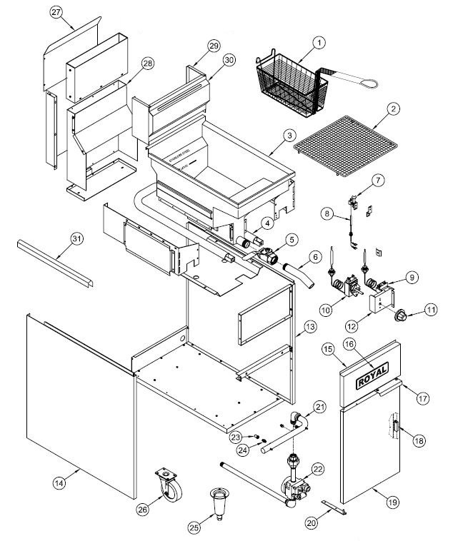 Royal Range RFS-40 Parts Diagram | Parts Town