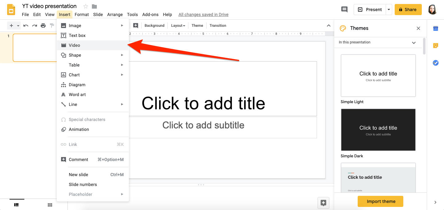 How to embed a YouTube video in Google Slides in 4 simple