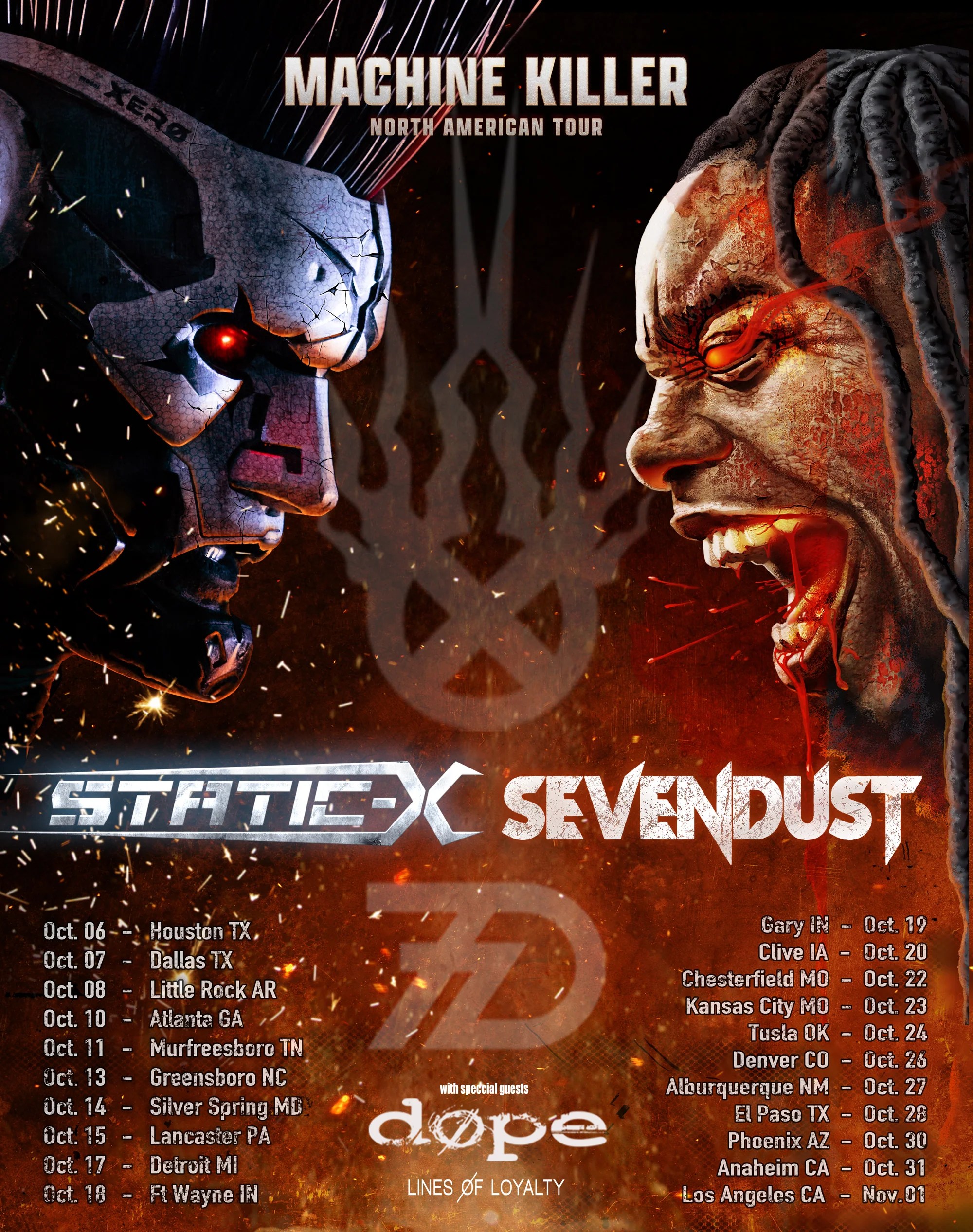 StaticX Partner With Sevendust To CoHeadline The Machine Killer Tour