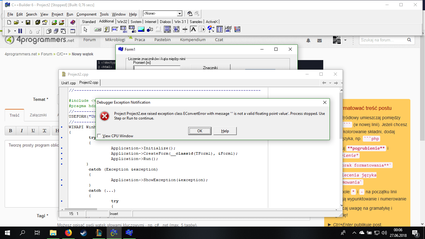 Błąd "is not a valid floating point value" jak go rozwiązać