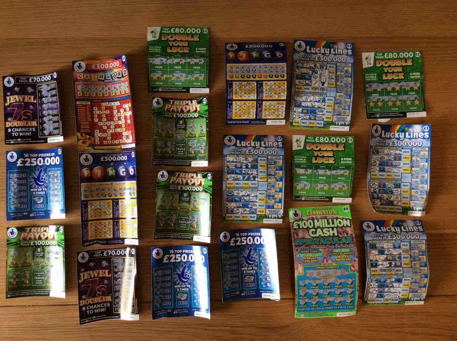 Delivery of used scratch cards an The Artists Information Company