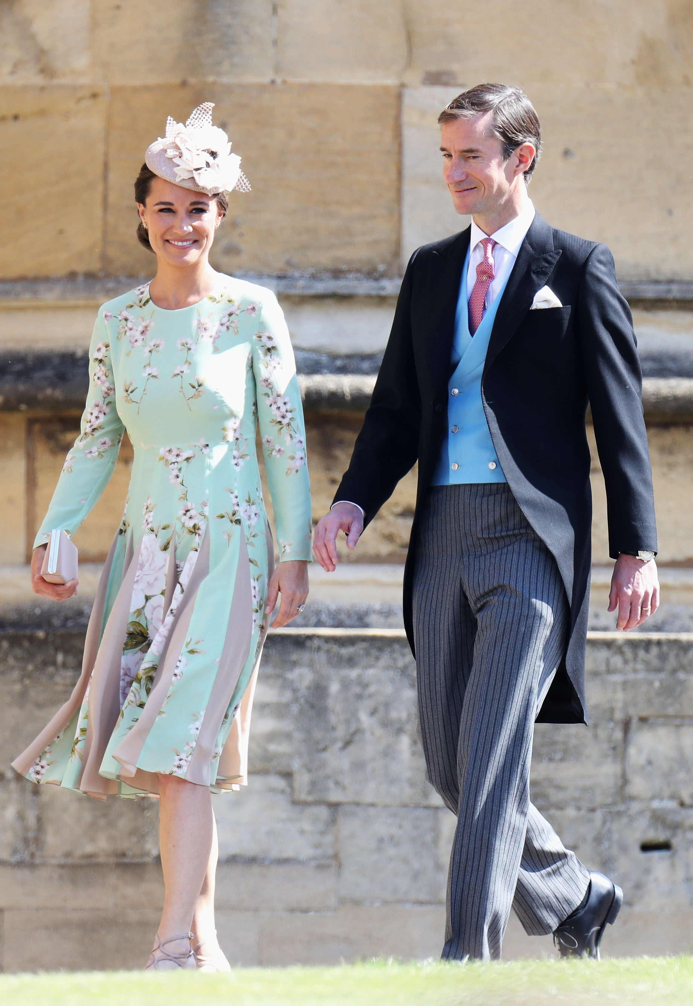 Pippa Middleton Dazzles In Mint Green Floral Dress At Prince Harry