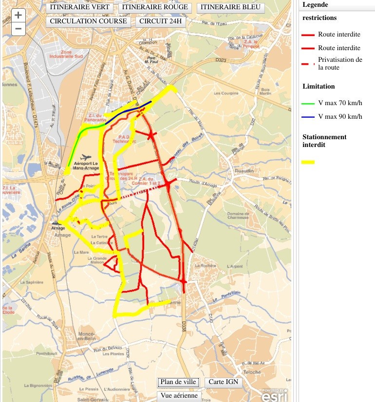 Les plans pour circuler aux abords du circuit au Mans Le Courrier L