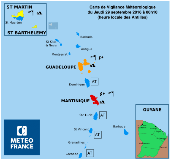 Tempête Matthew. La Martinique est en alerte rouge, la Guadeloupe