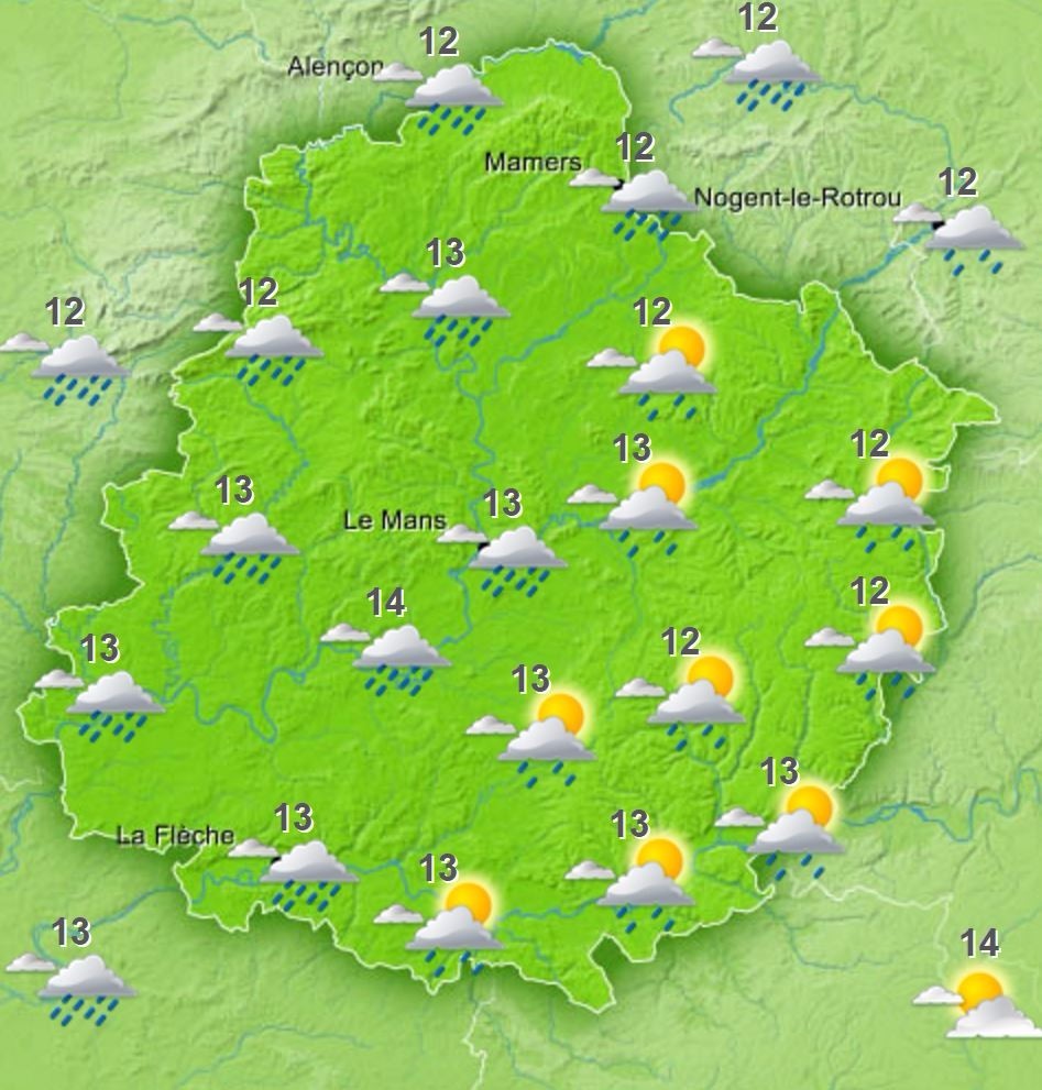 Les Défis De La Région "Carte Meteo Samedi" METEO. Le temps de ce samedi 15 octobre à ChâteauduLoir et dans ses