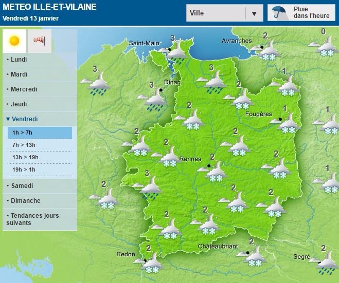 Météo. De la neige vendredi 13 janvier en Pays de Vitré ? Le Journal