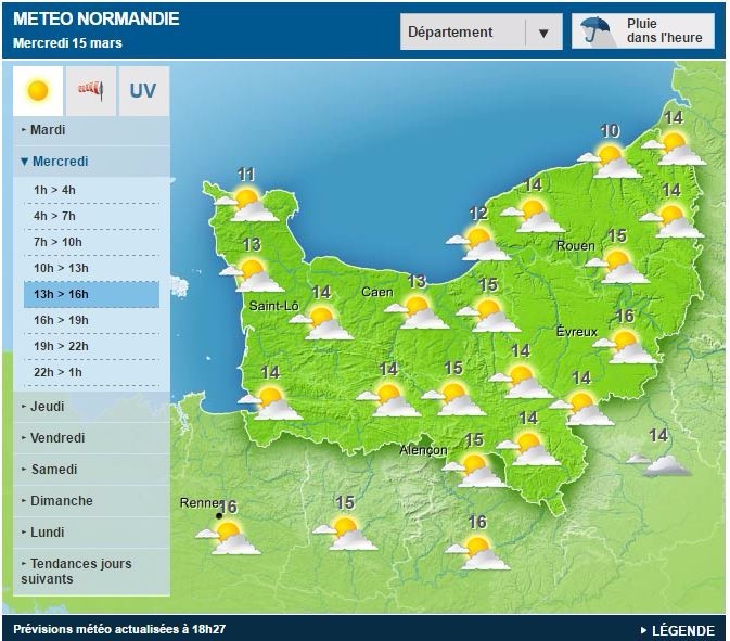[ METEO ] Un mercredi agréable en Normandie L'Orne Combattante
