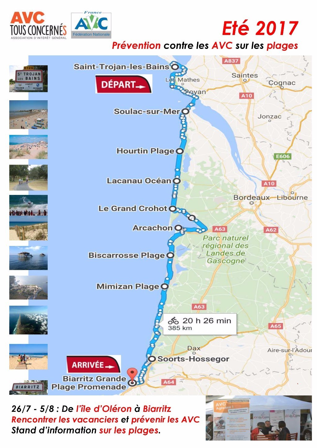 Pain Points De Plages Gironde Carte SANTÉ. On parle aussi d'AVC sur les plages de la région Le