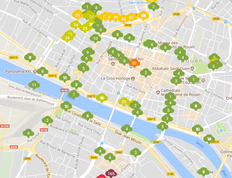 Pain Points De "Carte Pollution Rouen" Particules fines. À Rouen, une appli permet de mesurer la pollution rue