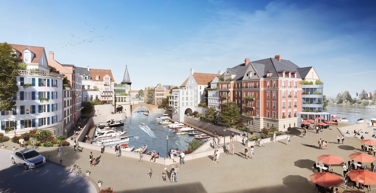 Vald'Oise. Le futur quartier des bords de Seine avec son port de
