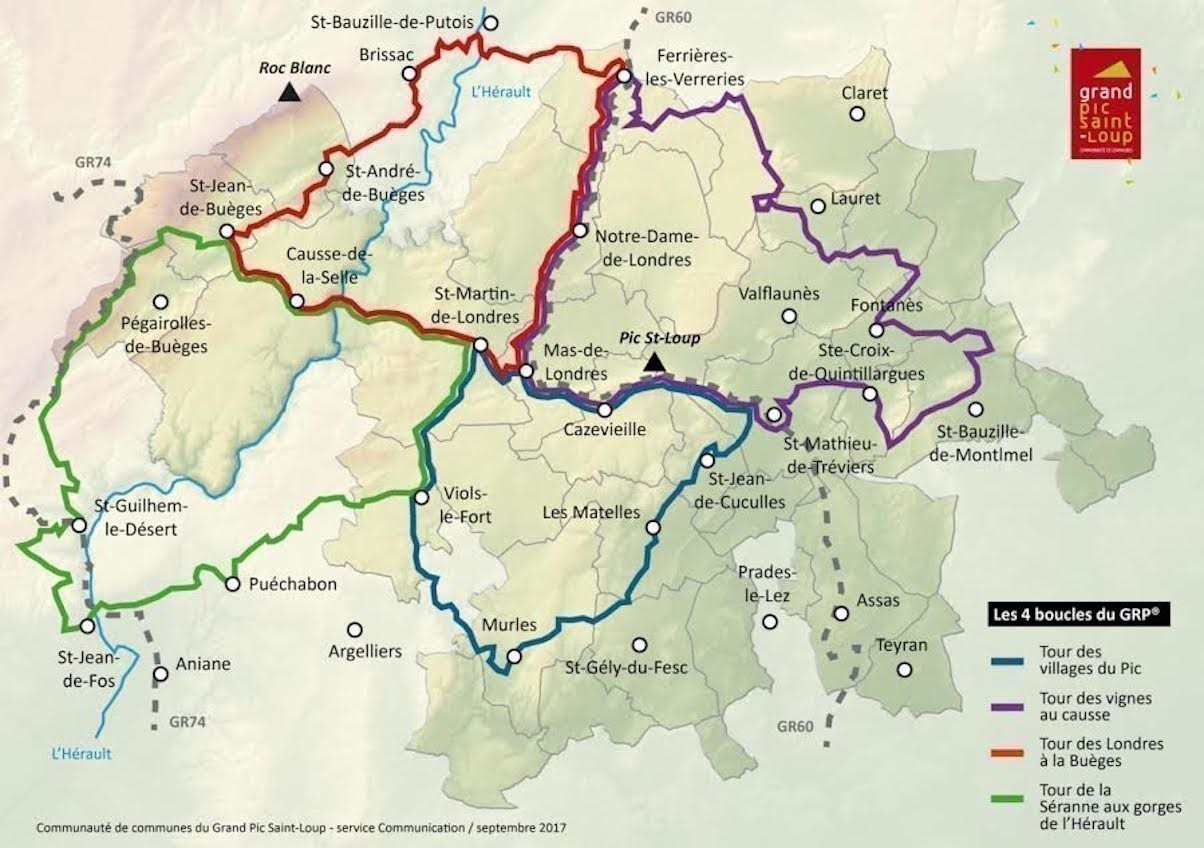 Pain Points De "Carte Ign Pic Saint Loup" Hérault le GR de Pays Grand Pic SaintLoup préféré des Français 2021