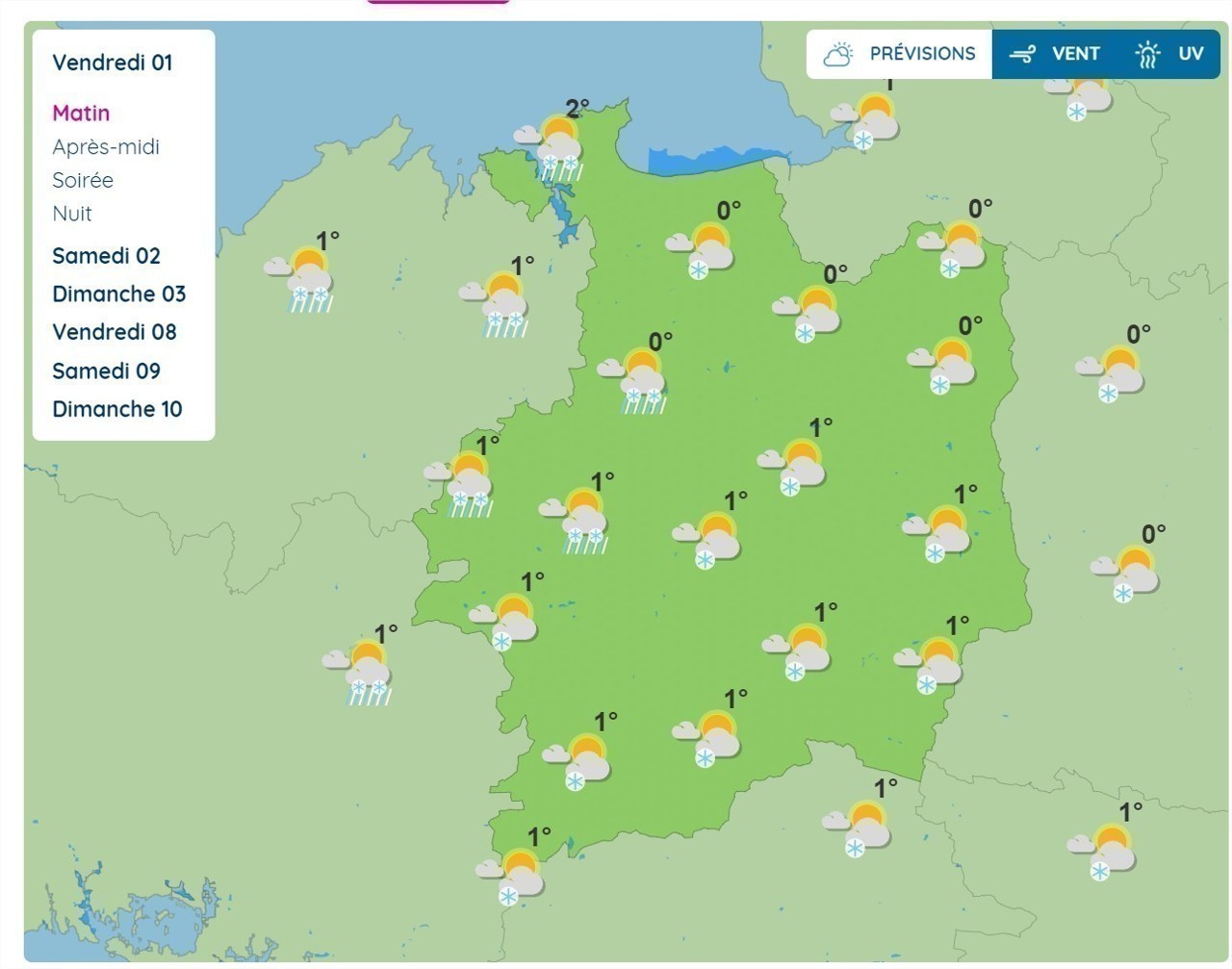Météo de la neige sur le Pays de Vitré pour le Nouvel An ? Le
