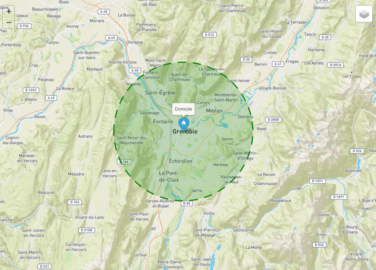 Comment calculer 10 km autour de chez soi ? Le site
