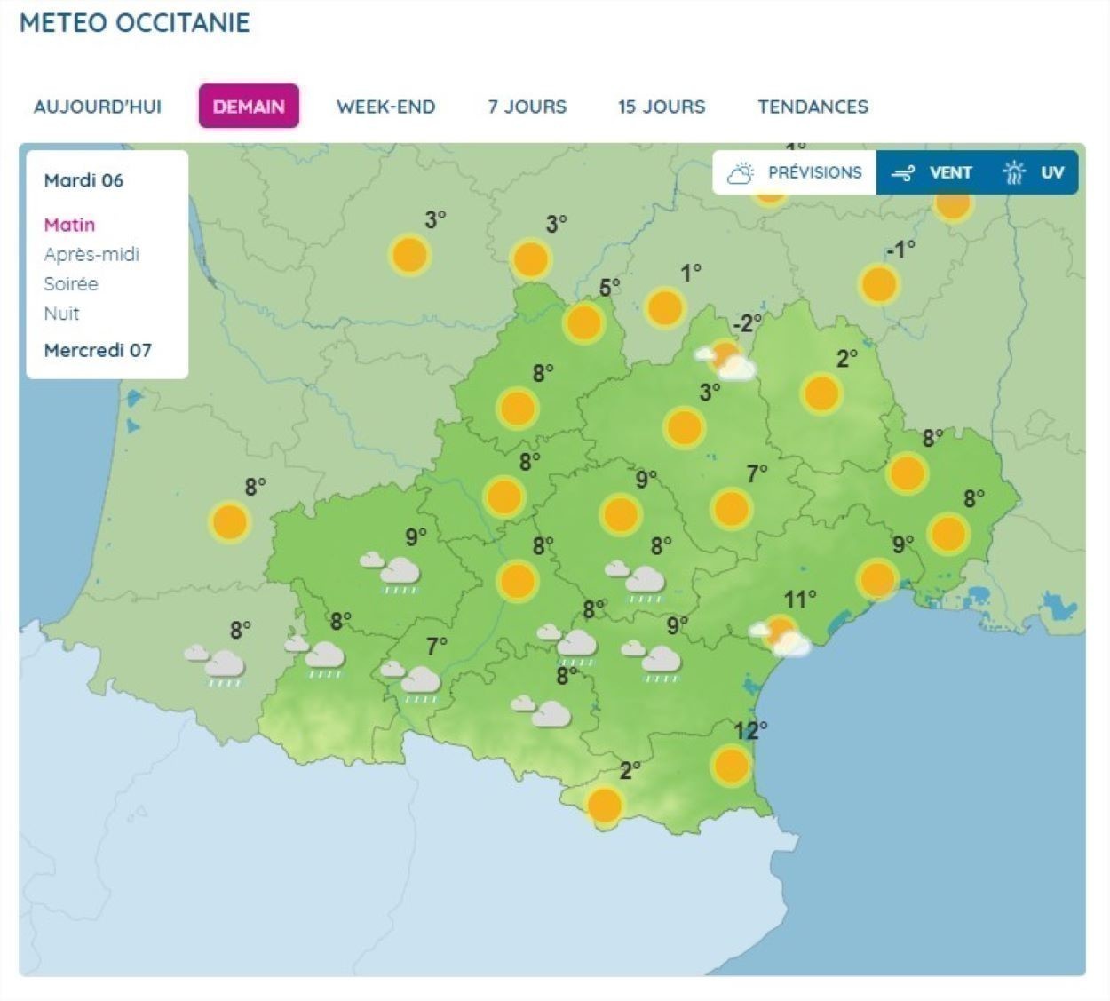 Météo. Des températures en baisse l'aprèsmidi l'hiver de retour à